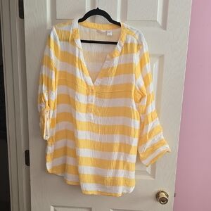 Kaktus Yellow and White Striped Blouse